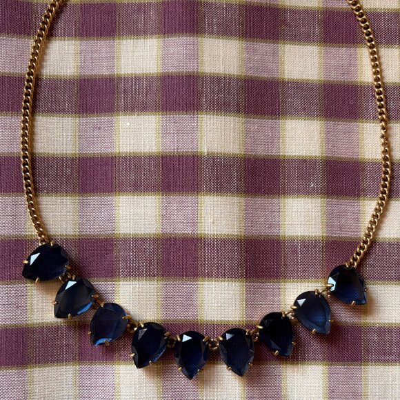 J. Crew Blue Stone Necklace Teardrop Shape - 20" - Picture 7 of 7